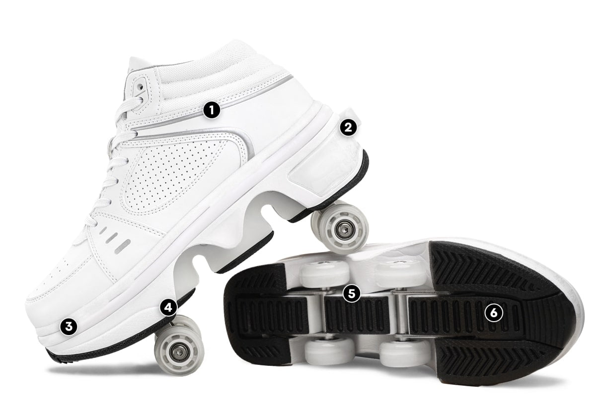 High white roller shoes