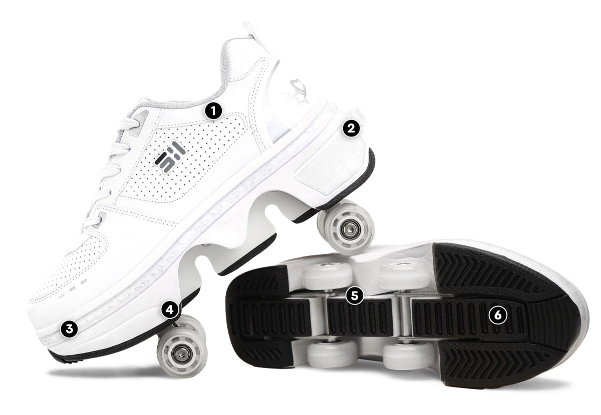 Pair of white roller shoes