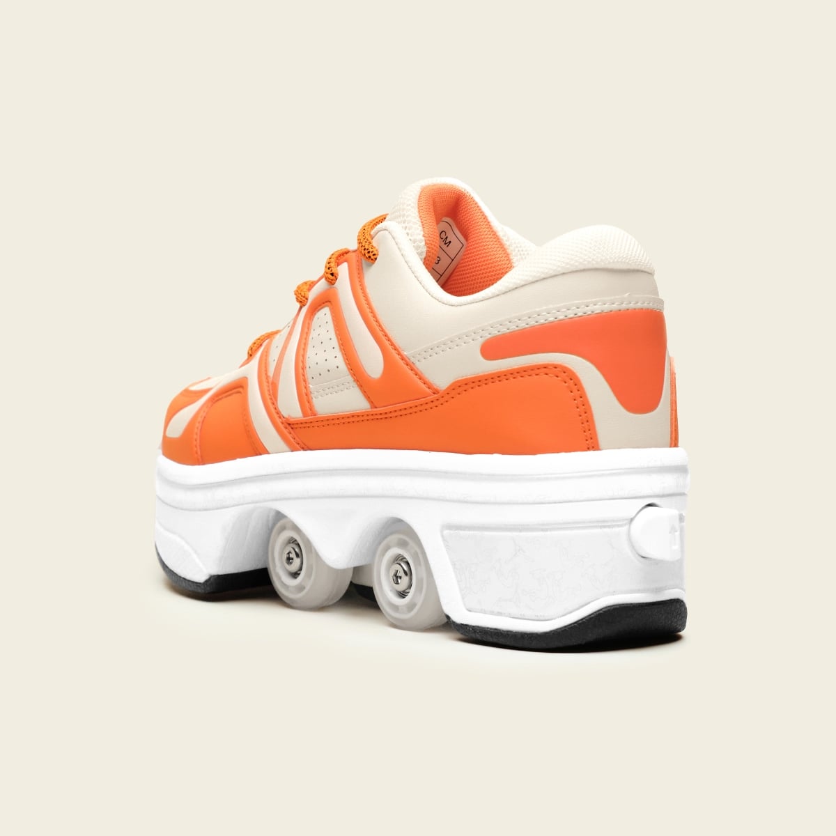 White with orange roller shoes