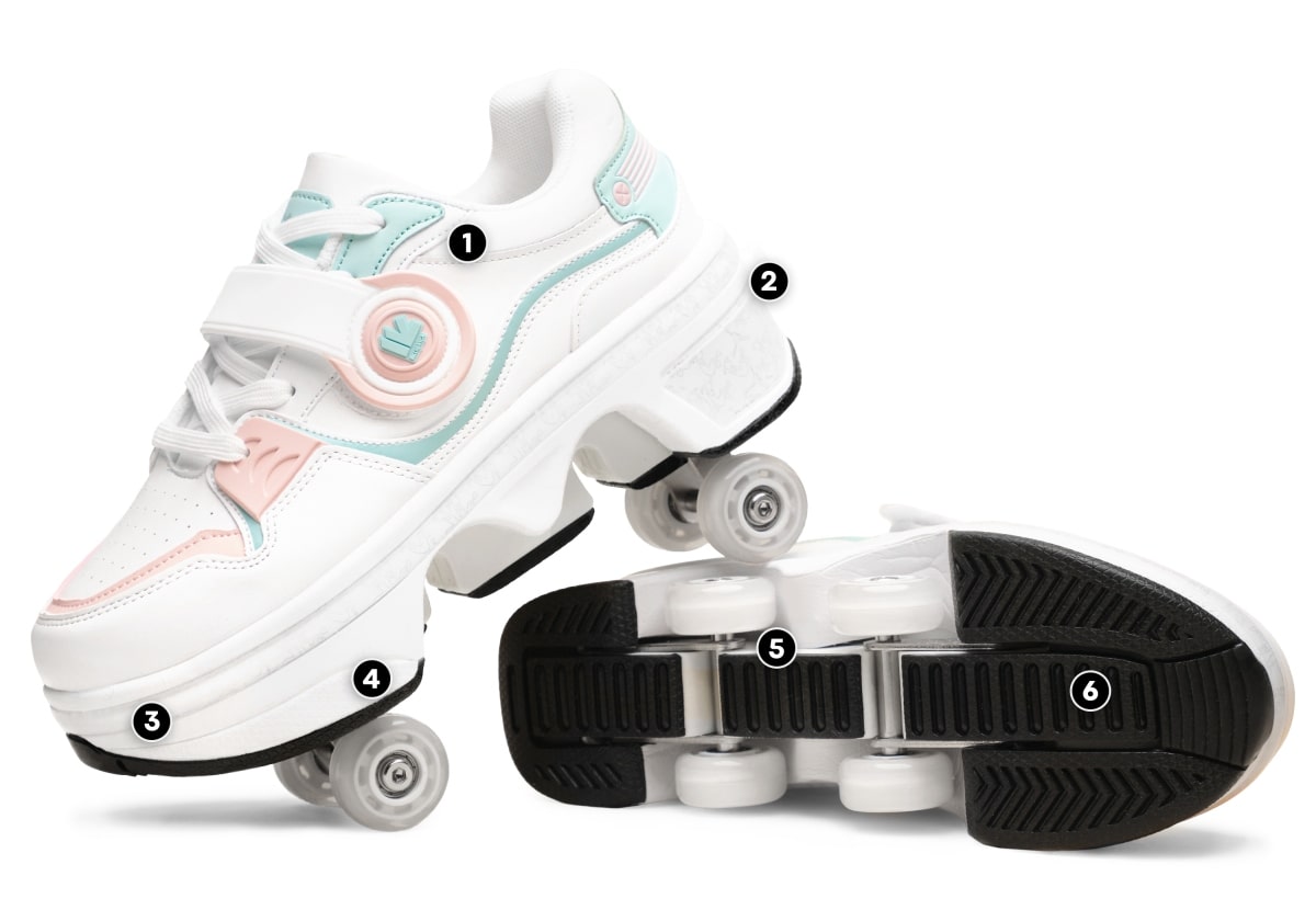 Pair of white roller shoes