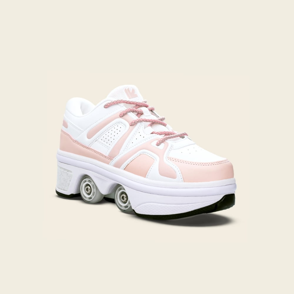 Zapatillas con ruedas 2 en 1 Auro LED rosa para niños, vista frontal