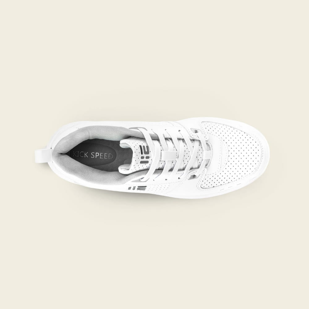 Vue de dessus des baskets à roulettes Classic II LED blanches pour enfant