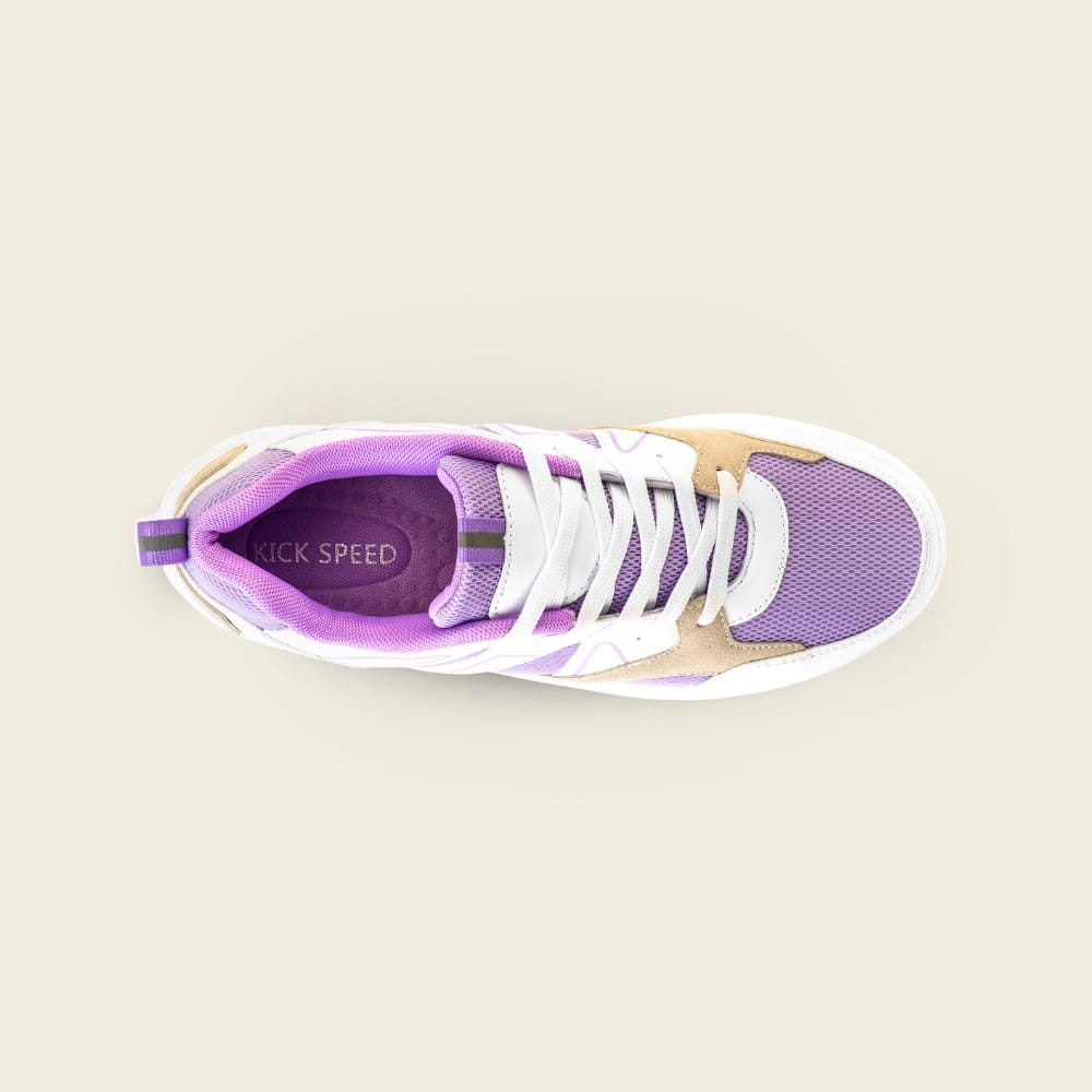 Vista superior de las zapatillas con ruedas Starlite LED lila para niños