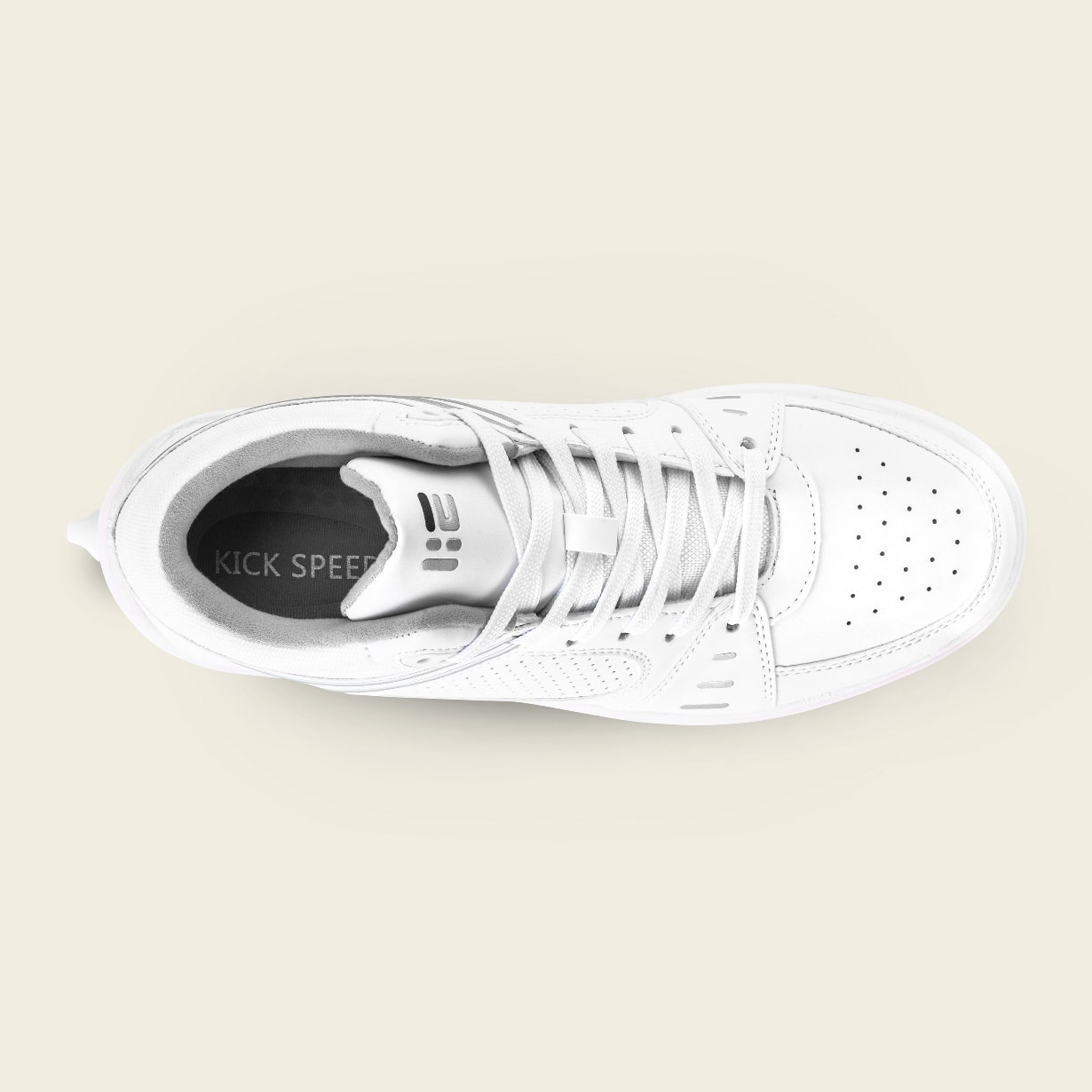 Top view of Men's Astro total white LED roller sneakers