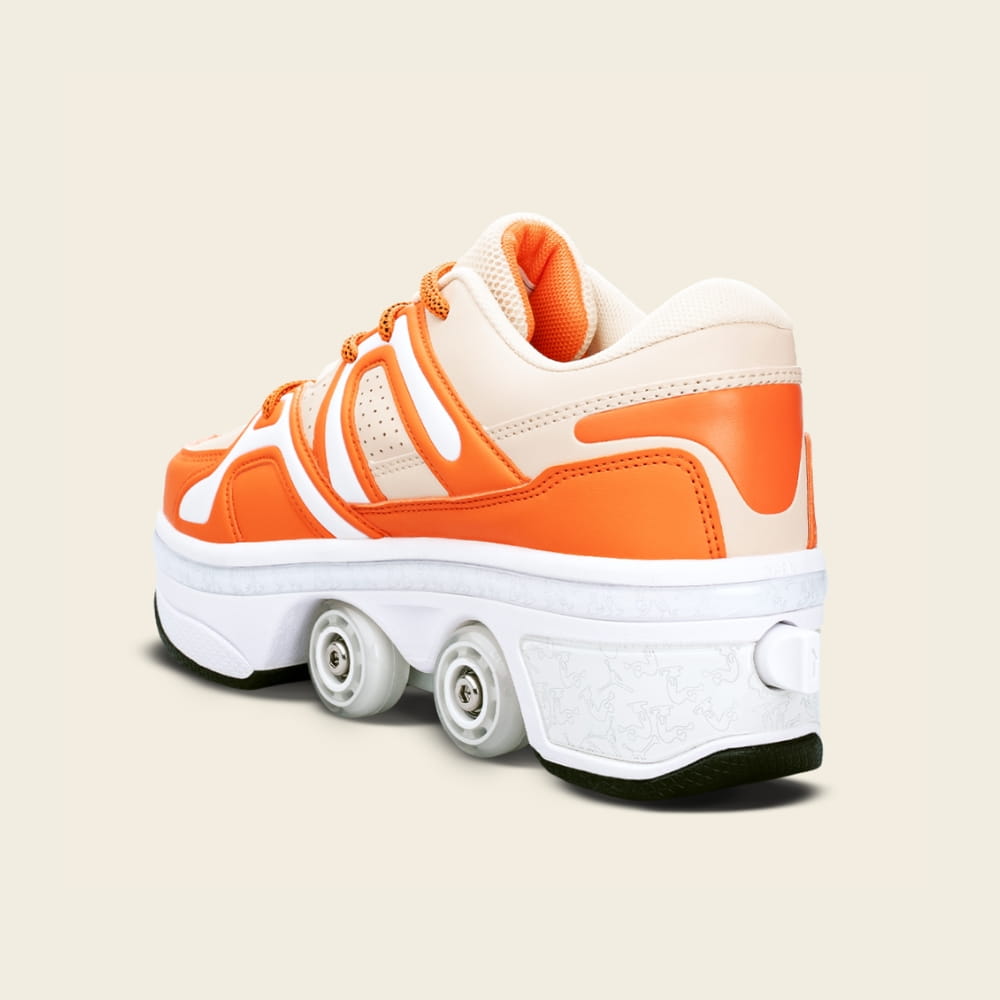 Heel button on Men's Auro roller shoes, one-press wheel switch