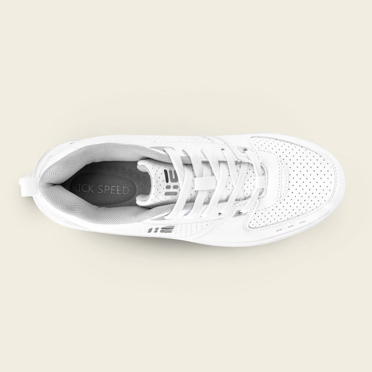 Top view of Men's Classic white roller sneakers for daily wear