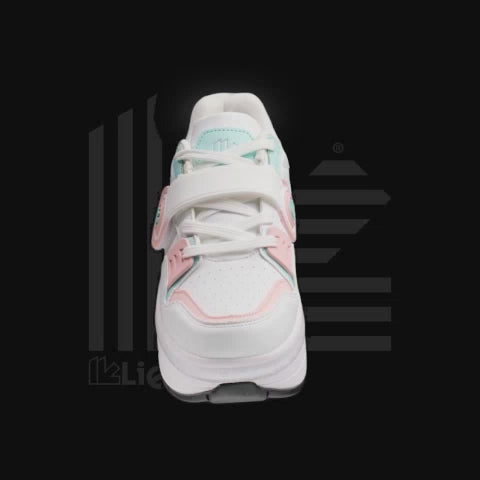 White with pink roller shoes
