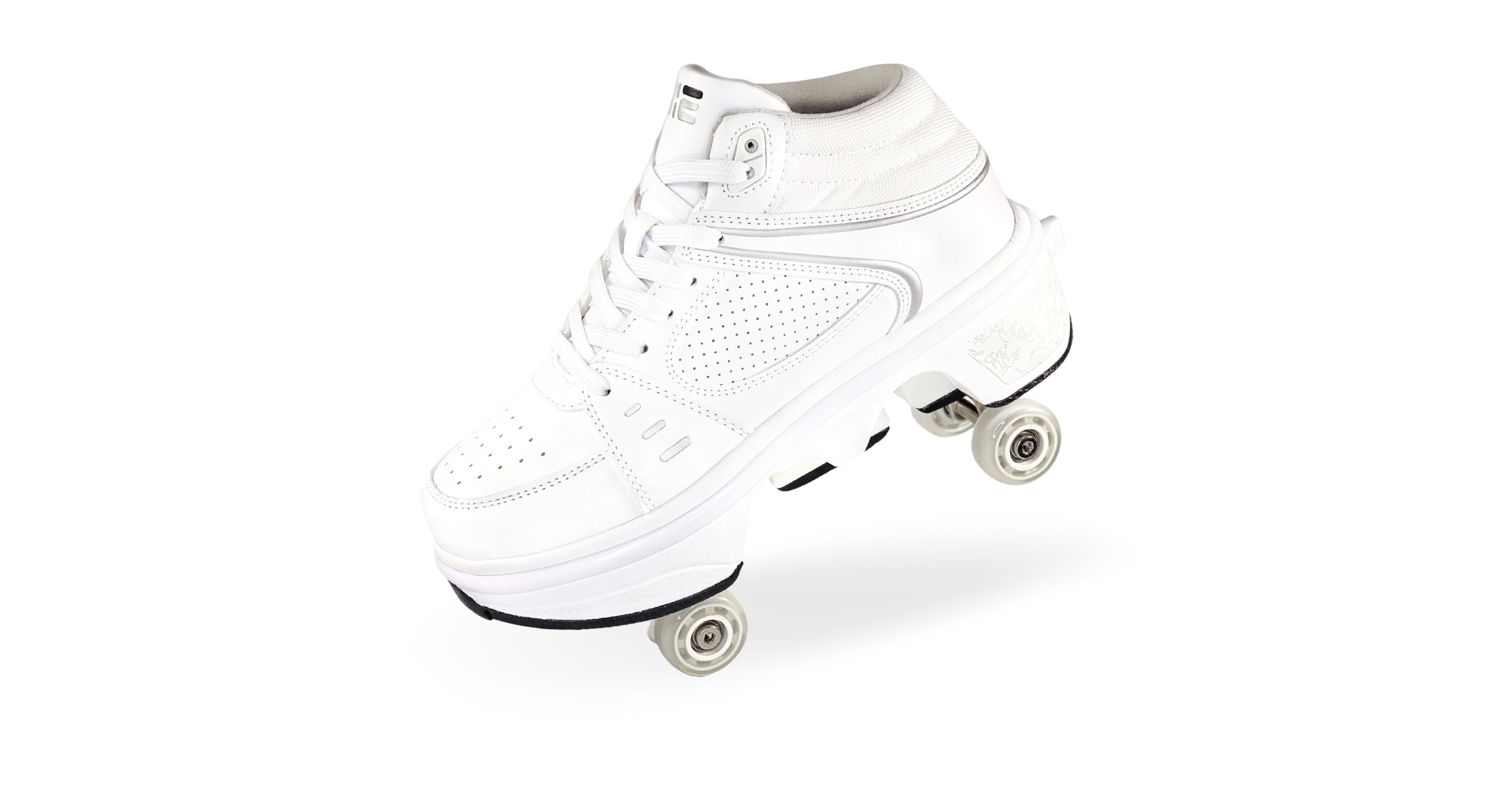 Roller sneakers 2 in 1, Kick Speed - Top White Hight LED (Kid's)