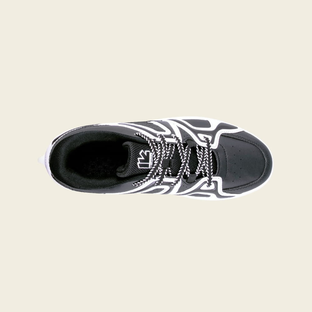 Top view of Kids' Auro panda black roller sneakers