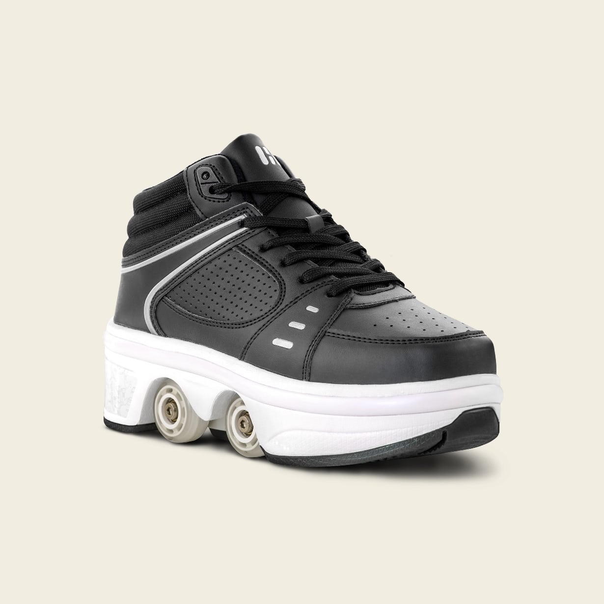 Zapatillas con ruedas 2 en 1 Astro LED negras para hombre, vista frontal