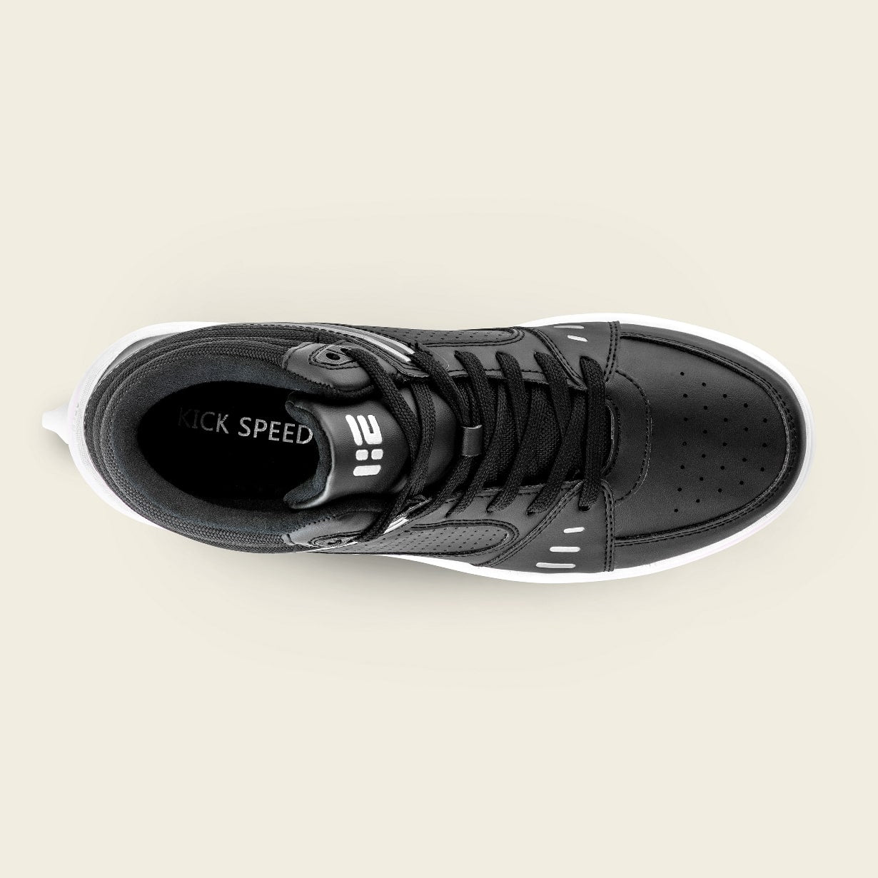 Vista superior de las zapatillas con ruedas Astro LED negras para hombre