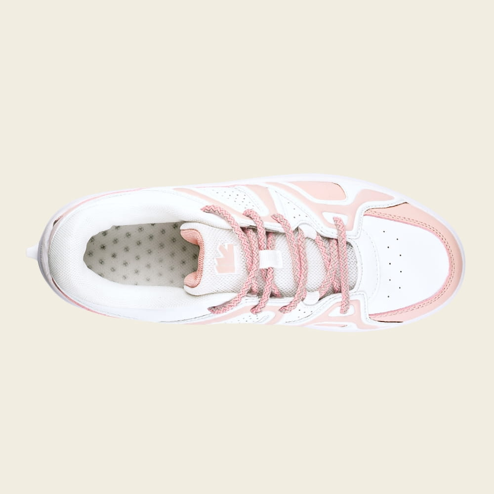 Vue de dessus des baskets à roulettes Auro LED rose sakura pour femme