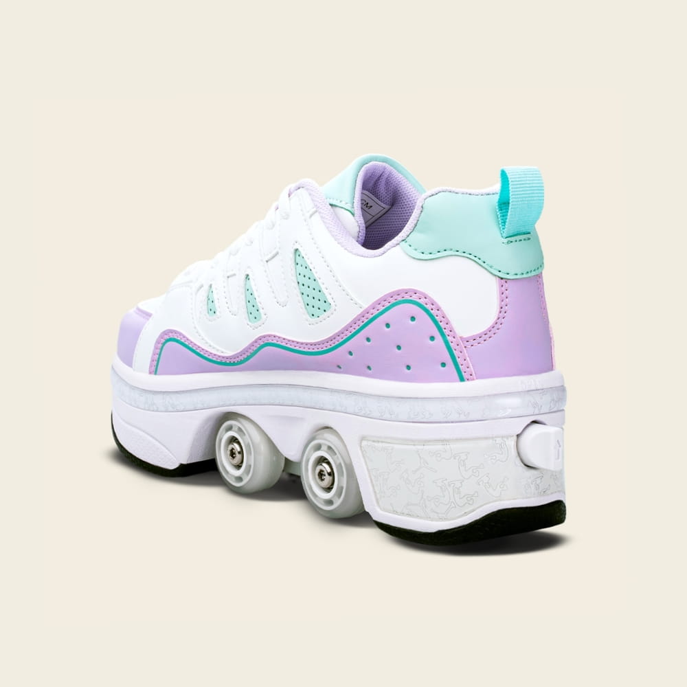 Botón en el talón de las zapatillas Lumi para mujer, cambio con una pulsación