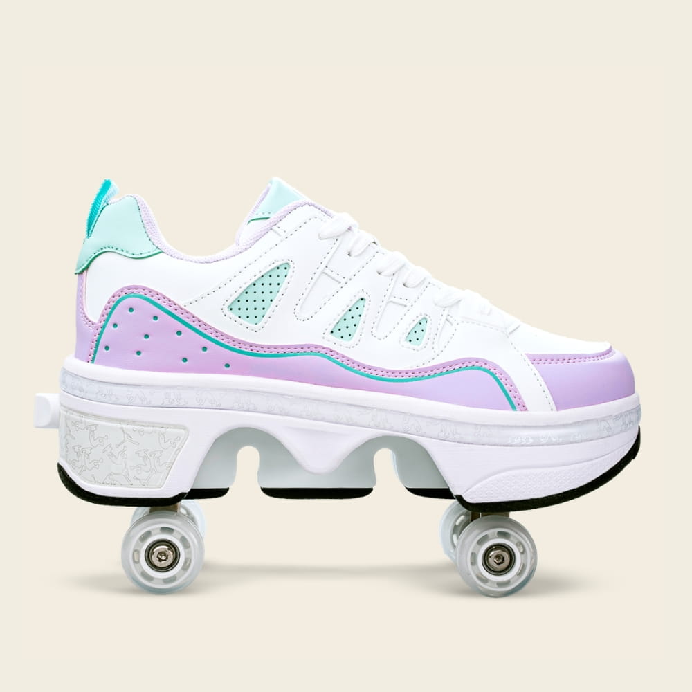 Women's Lumi roller shoes with wheels out for a smooth city roll